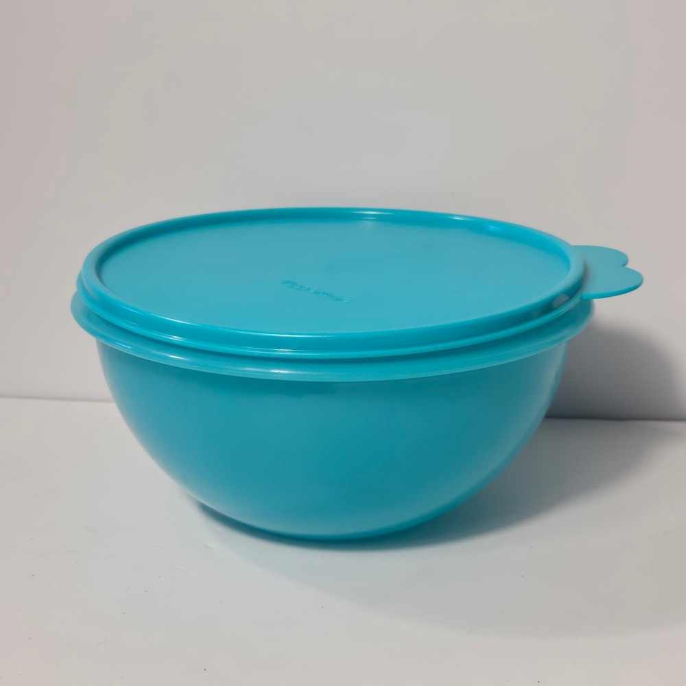 Tupperware Wonderlier 2L Mixing Bowl with Lid Turquoise Blue 2519A-1 8.75 Cup